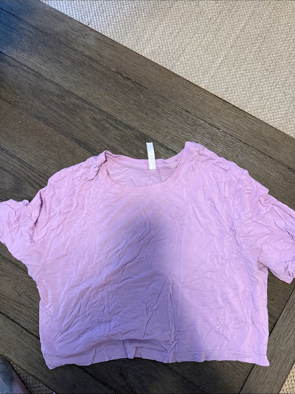 Fabletics Lilac Short-Sleeve Crop Top